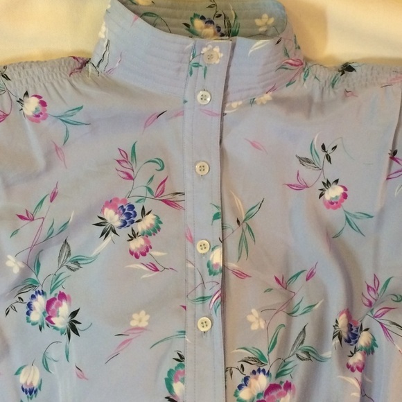 3/$30 VINTAGE 80S MIDI FLORAL DRESS COLLAR LONG SLEEVE MADE IN SHANGHAI SZ XS-S - Picture 11 of 14